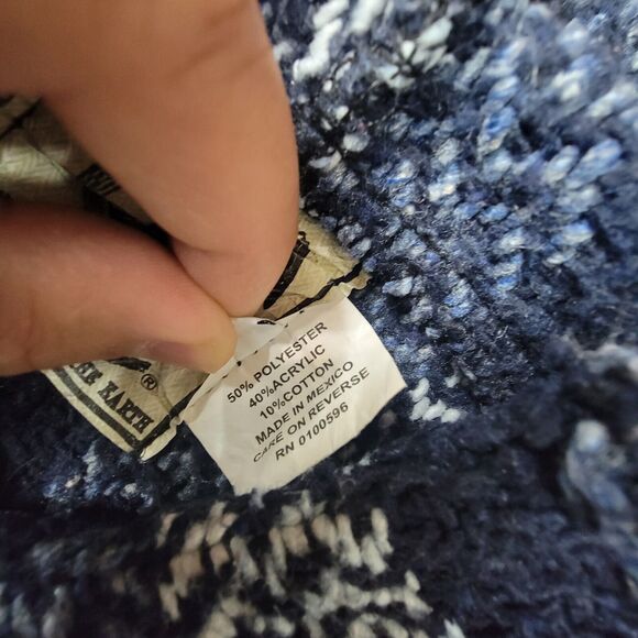 Baja Joe Adult Small S Blue Long Sleeve Hooded Poncho Rug Pullover Unisex - Picture 5 of 5